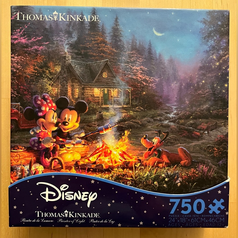 Thomas Kinkaid Disney “Mickey and Minnie Sweetheart Campfire” 750-pc Puzzle
